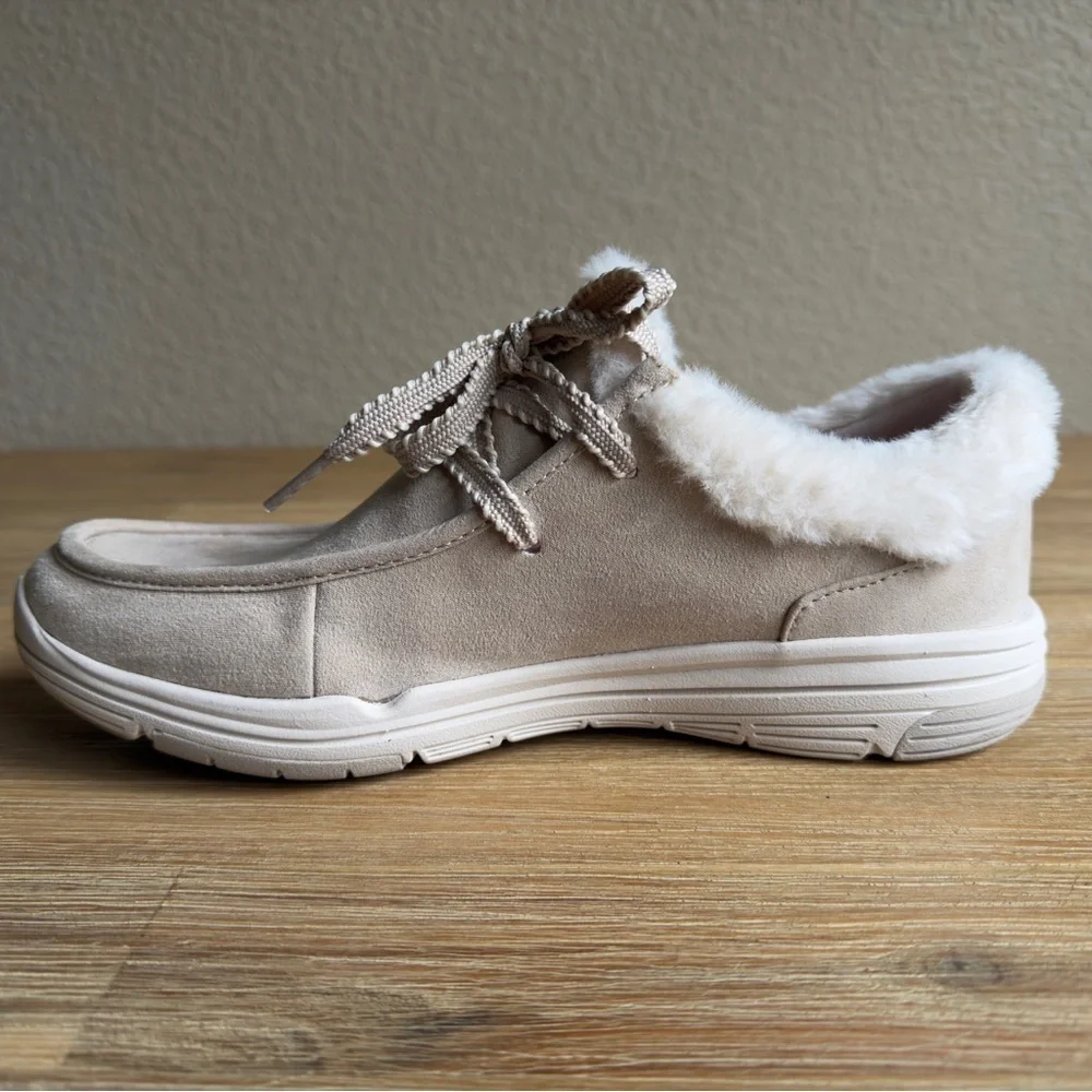 Ryka Women's Avid Lace Up Cozy Ankle Boot Taupe Size 8 Water Repellent